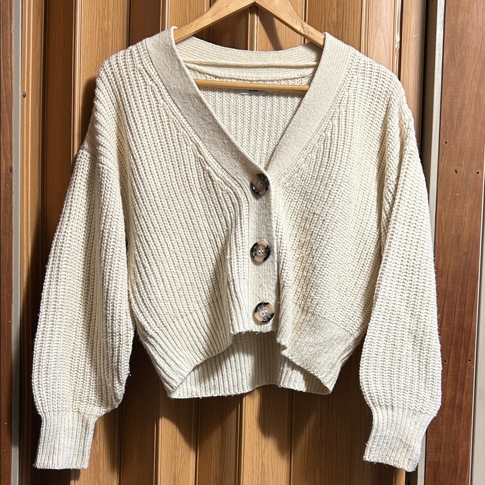 ASOS Cream Chunky Knit Button Front Cardigan